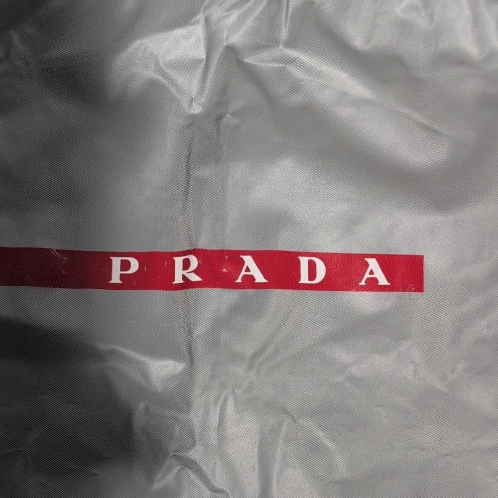 Prada Silver Drawstring Bag with Red Accent (plastic) - Picture 6 of 11